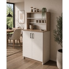 Barida Lumion %100 Mdf Kahve Köşesi Çok Amaçlı Dolap Kolay Kurulum 140X58X40