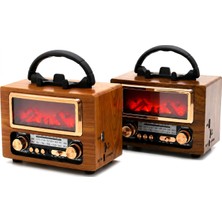 Marsilyan USB Şarjlı - Şömine Ibreli Fm Radyo Retro Mp3 USB - Tf Player Speaker NS-901BT (4887)