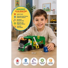 Toyfest Geri Dönüşüm Kamyonu Işıklı Sesli Çöp Öğütücülü Hareketli Kavrama Kollu 30 cm