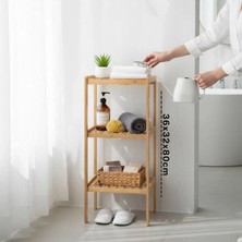 Marsilyan Çok Amaçlı Raf - Organizer 3 Katlı Ahşap - Bambu 36X32X80CM (4887)