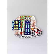 Mundy Kuşadası Polyester Kabartmalı Magnet 7 x 5,5 cm Dekoratif Hediyelik Buzdolabı Süsü (KOD:1491)