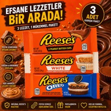 Reese's Reeses's 3 Farklı Lezzet Bir Arada Karışık Paket - Klasik, Beyaz Çikolatalı ve Oreo Bisküvili Fıstık Ezmeli Cup