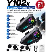Moxti Y10 2x Motosiklet Bluetooth Kask Kulaklık Ipx6 Su Geçirmez 1000M Intercom 30 Saat Konuşma