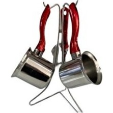 Empressco Paslanmaz Metal Askılı Cezve Takımı, 3'lü Set, Şık ve Dayanıklı Tasarım