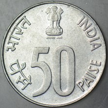 Banknoting Hindistan 50 Paise 1995.