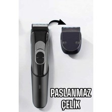 Marsilyan Saç Sakal Vücut Şarjlı Kablosuz Tıraş Makinesi Profesyonel Paslanmaz Çelik