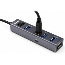 Marsilyan USB Type-C 3.1 Gen1 Hub 4 Port 5 Gbps Gri TU360