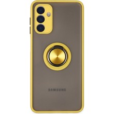 MiraLive Mey Ithalat®  Samsung Galaxy A04S Kılıf Montreal Yüzüklü Silikon Kapak - Sarı