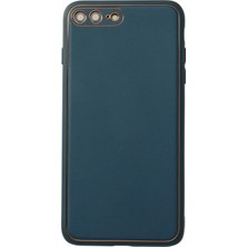 MiraLive Mey Ithalat®  iPhone 7 Plus Kılıf Coco Deri Silikon Kapak - Mavi