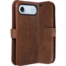 MiraLive Mey Ithalat®   iPhone 17 Air Trend S Plus Kapaklı Kılıf - Taba