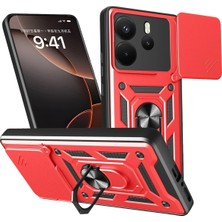 MiraLive Mey Ithalat®   Redmi Note 14 4g Pars Lens Yüzüklü Silikon - Kırmızı