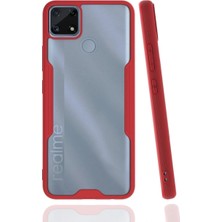 MiraLive Mey Ithalat®  Realme C25 Kılıf Platin Silikon - Kırmızı