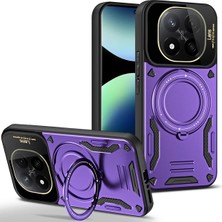 MiraLive Mey Ithalat®   Redmi Note 14 Pro 5g Kılıf Joy Lens Standlı Kapak - Mor