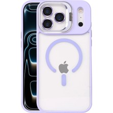 MiraLive Mey Ithalat®   iPhone 17 Pro Remim Lensli Magsafe Standlı Kapak - Lila