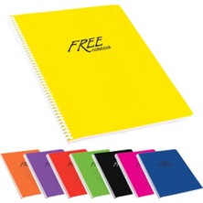 keskin color a4 free pp kapak spiralli defter 120 yaprak kareli 320452-99 (6 lı paket)