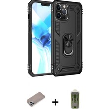 Marsilyan™- iPhone 12 Pro Max Kılıf Ahenk Klasik Koleksiyonu - Siyah Joko Magic 5d Hayalet Cam + Shine Kamera Lens Koruma Cam - Sabe