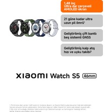 Xiaomi Watch S5 46MM Blue Mavi Akıllı Saat , Android Ios Uyumlu, Sesli Arama, Sağlık Takibi, Çift Bant Gps (Xiaomi Tr Garantili)