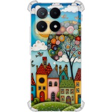 Printify Poco X6 Pro ile Uyumlu Düşlerin Dansı Serisi Gökyüzü Şehri Tasarımlı Uv Baskılı Köşe Korumalı Antişok Kılıf