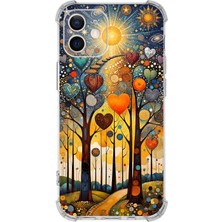 Printify Apple iPhone 12 Mini ile Uyumlu Düşlerin Dansı Serisi Yıldız Yolculuğu Tasarımlı Uv Baskılı Köşe Korumalı Antişok Kılıf