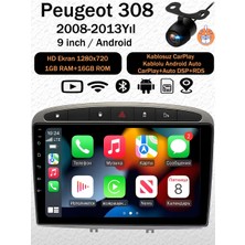 Conio Peugeot 308 2008-2013 Uyumlu Android 14 Navigasyon Multimedya Tesla Ekran IPS Dsp Kablosuz Apple Carplay Android Auto Bluetooth Wifi Gps Geri Görüş Kameralı