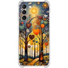 Printify Samsung Galaxy S21 ile Uyumlu Düşlerin Dansı Serisi Yıldız Yolculuğu Tasarımlı Uv Baskılı Köşe Korumalı Antişok Kılıf