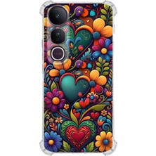 Printify Vivo V50 Lite ile Uyumlu Düşlerin Dansı Serisi Çiçeklerin Dansı Tasarımlı Uv Baskılı Köşe Korumalı Antişok Kılıf