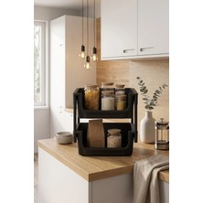 Kitchen Life 2 Katlı Oyuncak Toplama Rafı Banyo Düzenleyici Mutfak Rafı Sepet Sebzelik