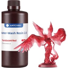 Anycubic Suda Yıkanabilir 2.0 Reçine - Transparan Kırmızı 1 kg
