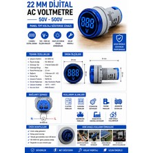 Tianyi Dijital Voltmetre AC 20-500V Mavi Renkli Kullanım Tipi ile Ölçüm Mesafesi