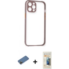 Marsilyan™- iPhone 12 Pro Kılıf Nova Asil Özel Seri - Siyah 6d Mat Seramik Hayalet Nano Ekran Koruyucu + Shine Kamera Lens Koruma Cam - Gd