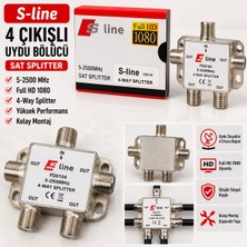 Minevoo S-Line FD0104 4 Çıkışlı Uydu Ayırıcı (Sat Splitter) 5-2500 Mhz Full Hd 1080 Uyumlu