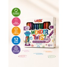 Let's Wonder Twist Mini Çevirmeli Mum Boya 12 Renk