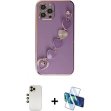 Marsilyan™- iPhone 12 Pro Kılıf Nova Işık Prime - Siyah 3D Antistatik Cam Ekran Koruyucu + Shine Kamera Lens - Gd