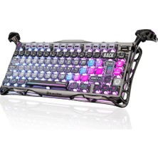 Gravastar Mercury K1 Pro Rgb Kablosuz Mekanik Gaming Klavye, Türkçe Q , Special Edition, Cyberpunk-Gs-K1-Pro-Cblk-Tr