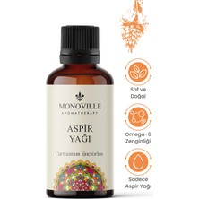 Monoville Aspir Yağı 30 ml Soğuk Sıkım Saf ve Doğal (Safflower Oil)