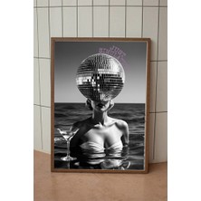 Empressco Parlak Disko Topu Poster, Parti ve Eğlence Için Retro Tasarım