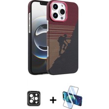 Marsilyan™- iPhone 16 Pro Max Kılıf Doruk Serisi - Siyah 3D Antistatik Seramik Nano Ekran Koruyucu + Pvd Metal Kamera Lens - Sh