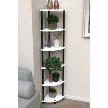 The Violett Flora 6 Raflı Moblen Çiçeklik Saksılık Balkon Bahçe Dekor Raf Stand-Beyaz