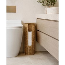 Kitchen Life Askılı Hasır Görünümlü Kapaklı Tuvalet Kağıdı Standı Yedekli Wc Kağıtlık