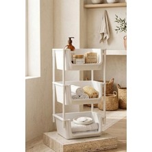 Kitchen Life 3 Katlı Oyuncak Toplama Rafı Banyo Düzenleyici Mutfak Rafı Sepet Sebzelik