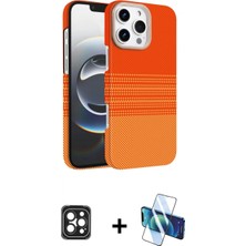 Marsilyan™- iPhone 16 Pro Max Kılıf Doruk Serisi - Siyah 3D Antistatik Seramik Nano Ekran Koruyucu + Pvd Metal Kamera Lens - Sh
