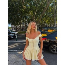 Havens Angela Çizgili Corset Elbise
