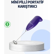 Epilons Mini Pilli Portatif Karıştırıcı – Cappuccino, Latte, Frappe Ve Kahve Köpürtücü