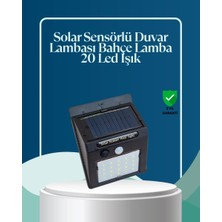 Epilons Sensörlü 20 Led Solar Duvar Lambası 3 Metre Algılama Mesafesi