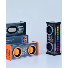 Şeffaf Mecha Müzik Tws Stereo Rgb Işıklı Hoparlör Kablosuz Bluetooth 5.0 Taşınabilir Hoparlör V9