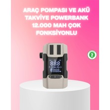 Epilons Araç Hava Pompası Ve Akü Takviye Powerbank 12.000 Mah Çok Fonksiyonlu