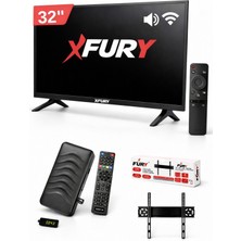 Fury 32'' (82 Ekran) Kırılmaz Monitör | Wifi'li Uydu Alıcısı + Tv Askı Aparatı Hediyeli