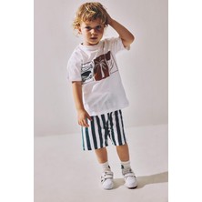 DeFacto %100 Pamuk Regular Fit Tropikal Desenli 2'li Yeşil Takım Erkek Bebek H7897A526HS