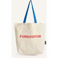Fungoofun x DeFacto Kadın Mini Beyaz Bez Çanta H9317AXNS