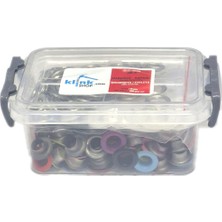 Klinkshop 26 Numara Karışık Renklerde Kuşgözü Çekiçle Uygulama Aparatları ve 100 Adet 11 mm Kuşgözü Kiti